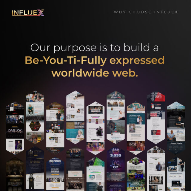 Your website showcases the best aspects of your brand. We ensure it's highly visible and designed to attract and influence your audience effectively.

#BeautyMeetsResults
#ExpressYourEssence
#amplifyyourinfluence
#InnovatedByInfluex
#beautifulwebsite #worldwide #web #influencers #coach #effective #audience #expressyourself #purpose #build #digital #roi